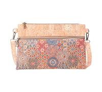 DeCarbonize Umhängetasche Fusion aus Kork und Kaffeebohnen Recycelte Naturprodukt Unterarmtasche mit abnehmbaren Riemen Vegan Leder Nachhaltig (marokkanische Fliesen)