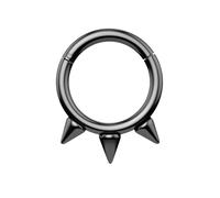 Decentraland 1 Stück 16G Schwarz Durchmesser 10mm Spike Nase Septum Mund Hoop Ohrring Knorpel Chirurgenstahl Gothic Ring Piercing Schmuck