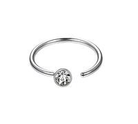 Decentraland 1 Stück 20G Silber Durchmesser 8 mm Edelstahl Klar Rund Zirkon Nasen-Creolen Ring Körperpiercing-Schmuck Für Damen Und Herren