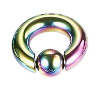 Decentraland 1 Stück Regenbogen 8G Edelstahl Nase Septum Ohrringe Nippel Captive Bead Ring Federkugel Ringe Werkzeug Oberfläche Piercing Schmuck für Männer und Frauen 12-16 mm