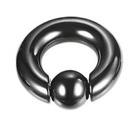 Decentraland 1 Stück Schwarz 4G Edelstahl Nase Septum Ohrringe Nippel Captive Bead Ring Federkugel Ringe Werkzeug Oberfläche Piercing Schmuck für Männer und Frauen 12-16 mm