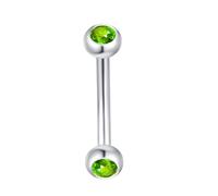 Decentraland 1Stück Kugel förmiger Grün Zirkon 1.2mm (16G) Helix Bauchnabelpiercing Lippenpiercings Bananabells Pircingssets Ohr Studs Retainers Körper Piercing Schmuck Titan Stahl Edelstahl 8mm