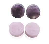Decentraland 2 Paare Lila und Rosa Organische Stein Ohrmesser Ohrringe Plugs Schmuck 10mm(00g)