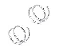 Decentraland 2 Stück 20G Durchmesser 6 mm Silber Doppelring Septum Nasenring Knorpel Aus Hypoallergenem Chirurgenstahl Nasen Lippen Tragus Ohrring Piercing Schmuck Für Damen Und Herren