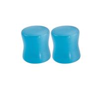 Decentraland 2 Stück 6mm(2G) Natürliche hellblaue Katzenauge-Ohrstöpsel aus Bio-Stein doppelt ausgestellte Flesh-Tunnel Körperpiercing Paar-Ohrstecker Schmuck für Frauen und Männer