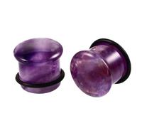 Decentraland 2 Stück Lila Stein-Ohrmessgeräte Ohrringe Stein-Ohrmessgeräte Stecker Schmuck 12mm(1/2")