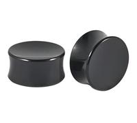 Decentraland 2 Stück Schwarz 38 mm Acryl Tunnel Double Flared Plugs Ohrringe Dehnstäbe Ohrstöpsel Ohrplugs Septum Piercing Ohr Dehnstäbe Expander Körperschmuck Frauen Damen Herren