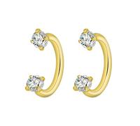 Decentraland 2 Stück Zirkon 1.2 mm(16 G) Gold Hufeisenförmig Septum Nasenpiercing Ring Nasenring Nostril Studs Helix Körper Piercings Knorpel Schmuck Titanstahl Edelstahl für Frauen 10 mm