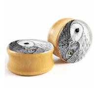 Decentraland 2 Stücke Holz Eule Ohr Messgeräte Ohrstöpsel Keil Expander Piercing Schmuck 00g(10mm)