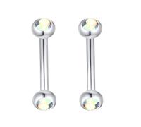 Decentraland 2Stück Kugel förmiger Farbe Zirkon 1.2mm (16G) Helix Bauchnabelpiercing Lippenpiercings Bananabells Pircingssets Ohr Studs Retainers Körper Piercing Schmuck Titan Stahl Edelstahl 8mm