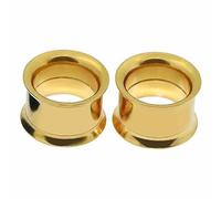 Decentraland Golden 2 Stück 316L Edelstahl O Ohrmessgeräte Tunnel Ohren Schraubverschluss Körperpiercing-Schmuck 28mm