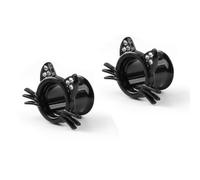 Decentraland Schwarz 2 Stück Edelstahl O Ohrmessgeräte Katze Tunnel Ohren Körperpiercing-Schmuck 12mm（1/2"）