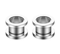 Decentraland Silberfarbene 2 Stück 316L Edelstahl O Ohrmessgeräte Tunnel Ohren Schraubverschluss Körperpiercing-Schmuck 24mm