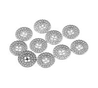 DECHOUS 10 Silberne Strassknöpfe 15mm Dekorative Nähknöpfe für Damenmäntel Jacken und Hemden Glänzende Ersatzknöpfe für Kleidung und Bastelprojekte