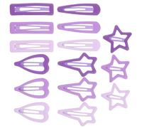 DECHOUS 15 Stück Haarspangen mit Stern und Herzförmigem Design Kleine Metallclips aus Legierung und Kunststoff Bunte Haarklammern für Hochzeit und Weihnachtsfeier Modisches Haarschmuck