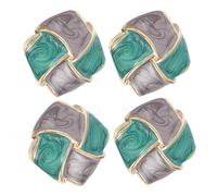 DECHOUS 4 Stück Vintage Metallknöpfe 21mm Legierung Eckig zum Annähen Dekoration für Kleidung Taschen Hüte Basteln