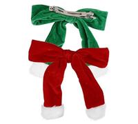 DECHOUS 4stücke Samthaarschleifen Grün und Rot Weihnachtshaarspange mit Schleife Dekorative Haarspange für Damen und Mädchen Haarschleifen aus Bändern für Party und Festtagsfrisuren