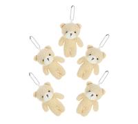 DECHOUS 5 Stück Teiliges Mini Bärenanhänger aus Weichem Plüsch Niedlicher DIY Schlüsselanhänger und Taschenanhänger Leichter Langlebiger Stoffbär für Rucksack Handtasche Geschenk und