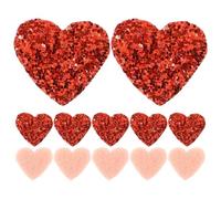DECHOUS Pailletten Patches Herz 15cm Rot - 200 Stück Glänzende Selbstgemacht Schmuck und Kleidungs Dekoration für Basteln Handarbeit Schuh und Textilverzierung