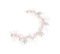 DECHOUS Perlen blumen stirnband mit Goldfarbenen Blättern Handgefertigter Haarschmuck für Frauen Elegantes Bridal Headband für Hochzeit Verlobung Party und Festliche Anlässe