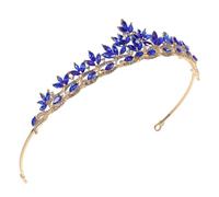 DECHOUS Strass Brautkrone Haarschmuck In Blattform Handgefertigtes Strass Haarband für Damen Leichter Hochzeitstiaras mit Blattmotiv für Braut und Fest