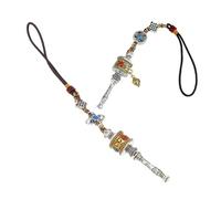 DECOMELODY 2 Stück Buddhistisches Gebetsrad Anhänger Auto Schlüsselanhänger Feng Shui Schutz Amulett Spiritueller Glücksbringer für Sichere Fahrt und Friedensförderung Am Rückspiegel