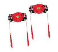 DECOMELODY 2 Stück Chinesisches Stirnband mit Quasten Teiliges Leichter Bequemer Kopfschmuck für Traditioneller Chinesischer Stil Lustiges Party Haarband Farblich Zufällig