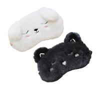 DECOMELODY 2 Stück Niedliche Schlafmaske Schwarz weiße Augenbinde aus Weichem Atmungsaktivem Material Lichtundurchlässige Reise augenabdeckung für Erholsamen Schlaf ohne Druck Passform für