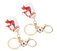 DECOMELODY 2 Stück Sport Schlüsselanhänger Fußball Baseball aus Metall Robuster Taschen und Rucksackanhänger für Fußballfans Geschenk für Sportevents und Partys