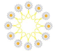 DECOMELODY 24 Stück Teiliges Gänseblümchen Schlüsselanhänger Bunte Blumen Schlüsselringe Leichte Taschen Rucksackdeko für Damen Stabile Anhänger als Geschenke und Partydeko Zufällige Farbe