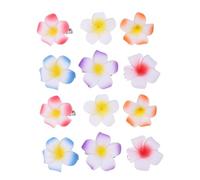 DECOMELODY 24 Stück Teiliges Hawaiianische PE Schaumstoff Plumeria Blumen Haarklammern Große Künstliche Frangipani Haarspangen Bunte Strandurlaub Haaraccessoires für Frauen und Mädchen