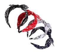 DECOMELODY 4 Stück-pack Bandana Stirnbänder für Damen mit Vintage Paisley Muster Breites Gesichtsstirnband aus Stoff Stylisch und Passend für Jeden Anlass