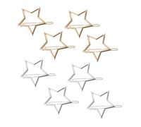 DECOMELODY 8 Stück Teiliges Filigrane Fünfzackige Stern Haarspangen aus Legierung Hollow Hair Clips Modischer Haarschmuck für Mädchen und Frauen Geeignet für Partys Hochzeiten Alltag