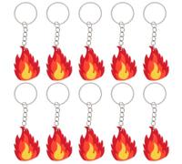 DECOMELODY Feuerwehr Mitgebsel Schlüsselanhänger aus Pvc 10 Stück mit Feuer Anhänger Leicht zu Tragen mit Heldenhaftem Design Geeignet für Feuerwehr Party Deko