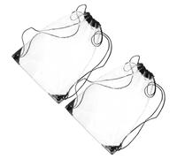 DECOMELODY Kordelzug Strandtasche 2 Stück Transparent PVC Tragbare Kulturbeutel Reise Kosmetiktasche Für Outdoor Strand Camping