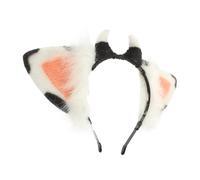 DECOMELODY Plüsch Haarreifen mit Kuh Ohr Deko für Frauen und Mädchen Weicher und Bequemer Haarreif für Party Cosplay und Fasching Zubehör