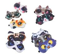 DECORNIJIA 10stücke Teiliges Niedliche Tier Schlafmasken Augenbinde Weich Lichtundurchlässig Entspannend Für Reisen Home Sleep Cover Augenentspannung Beruhigend Für Damen Und Herren