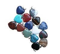 DECORNIJIA 15 Stück Teiliges Natürliche Herz Anhänger aus Edelsteinen Bunte Kristallanhänger für Schmuckherstellung DIY Charms für Halsketten und Armbänder Langlebige Schmuckzubehör