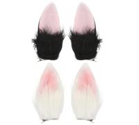 DECORNIJIA 2 Paar Hasenohren Haarspangen Plüsch Lolita Haarschmuck für Karneval und Halloween Damen Cosplay Accessoires