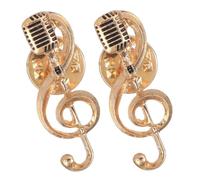 DECORNIJIA 2 Stück Musikbrosche Mikrofon und Noten Anstecknadeln für Musikliebhaber Unisex Metall Pins Robuste Stilvolle Accessoires als Neujahrsgeschenk und Partydeko