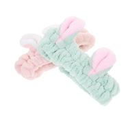DECORNIJIA 2 Stück Teiliges Spa stirnband mit Niedlichen Hasenohren Elastisches Weiches Haarband für Damen Bequemes Wasch Make up accessoire für Gesichtsreinigung Dusche und Yoga