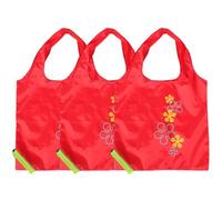 DECORNIJIA 3 Stück Pack Faltbare Wiederverwendbare Einkaufstaschen aus Polyester mit Erdbeer Motiv Leichte Waschbare Obsttragetaschen für Lebensmittel und Nachhaltigen Einkauf