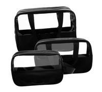 DECORNIJIA 3 Stück Wasserdichtes Teiliges Kosmetiktaschen Set Transparent Semitransparent Splicing Große Kapazität Multifunktional Tragbar Kulturbeutel Damen Reise Organizer für Make Up und