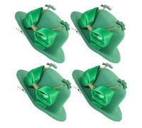 DECORNIJIA 4 Stück St Patrick's Day Kleiner Hut Haarspangen mit Kleeblatt Schleife Leichte Haarclips aus Weichem Material für Damen und Jugendliche Festlicher Irischer Party