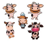 DECORNIJIA 5 Stück Teiliges Kuh aufnäher Aufnähen Bestickte Tier patches mit Dickem Klare Muster Kabellose Naht für Kleidung Rucksack Kinderkleidung Kreative Textil dekoration