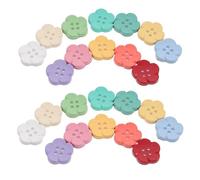 DECORNIJIA 50 Bunte 17mm Kunststoff Blumenknöpfe für Strickjacken 4 Loch Ersatzknöpfe zum Nähen für Kinderkleidung und Selbstgemacht Bastelarbeiten