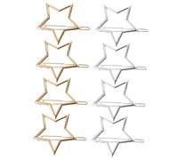 DECORNIJIA 8 Stück Teiliges Haarschmuck Stern Haarspangen aus Legierung Filigrane Hohl Gearbeitete Fünfzackige Haarklammern für Mädchen und Frauen Vielseitige Accessoires in Gold und Silber