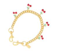 DECORNIJIA Kirsche Taschenanhänger Kettenriemen aus Metall Kleiner Handtaschenanhänger mit Verlängerungskette Leichter Schmuck für Damen Handtaschen und Umhängetaschen