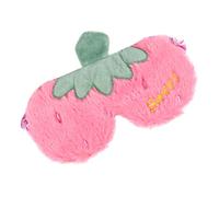 DECORNIJIA Plüsch Schlafmaske mit Verdunkelung Cartoon Erdbeer Design Atmungsaktiv und Bequem Leichte Augenbinde für Erholsamen Schlaf und Entspannende Nächte