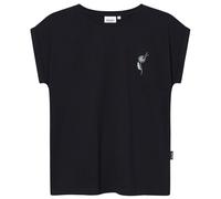 DEDICATED - Women's T-Shirt Visby Dandelion Emb - T-Shirt, Gr. L, schwarz (Black)